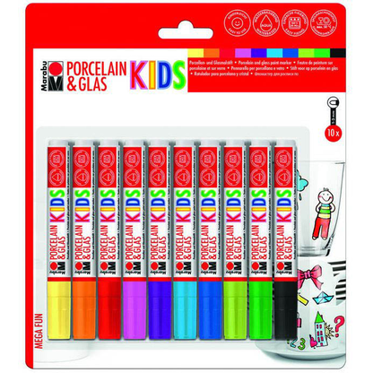 Artikelbild für Marabu KiDS MEGA FUN Porzellanstifte farbsortiert 1,0 - 3,0 mm, 10 St., Artikelnummer 222848