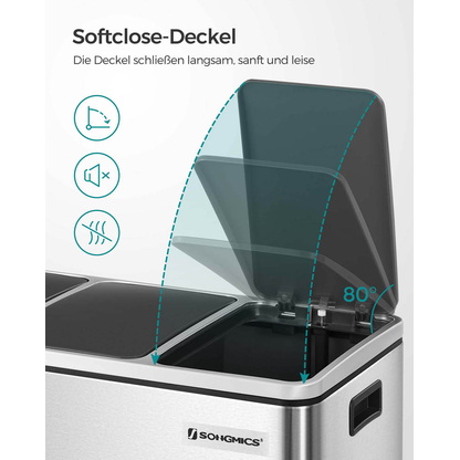 Artikelbild 4 für SONGMICS Mülltrenner 3x 18,0 l silber, 1 St., Artikelnummer 262438
