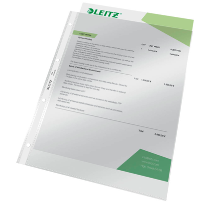 Artikelbild 13 für LEITZ Prospekthüllen 4734 Super Premium DIN A4 glasklar glatt 0,08 mm, 100 St., Artikelnummer 578633