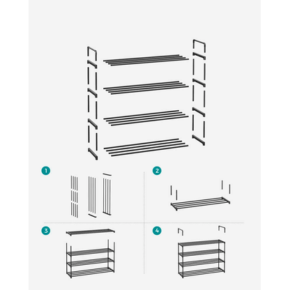 Artikelbild 5 für SONGMICS Schuhregal schwarz 92,0 x 30,0 x 73,0 cm, 1 St., Artikelnummer 760599
