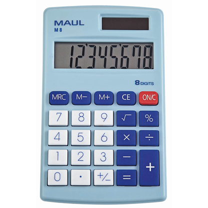 Artikelbild für MAUL M 8 Taschenrechner hellblau, Artikelnummer 729857