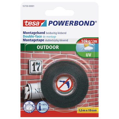 Artikelbild für tesa Montageband POWERBOND Outdoor 55750 doppelseitiges Klebeband 19,0 mm x 1,5 m, 1 Rolle, Artikelnummer 750642