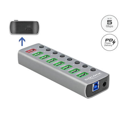 Artikelbild 3 für DeLOCK USB-Hub 7-fach grau, Artikelnummer 885977