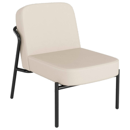 Artikelbild für medso powered by PAPERFLOW Sessel MEDSO S Rund creme schwarz Kunstleder 58,0 x 74,3 x 73,6 cm, 1 St., Artikelnummer 522049