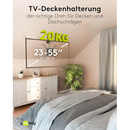 Artikelbild 6 für goobay TV-Deckenhalterung Basic (M) schwarz, Artikelnummer 656086