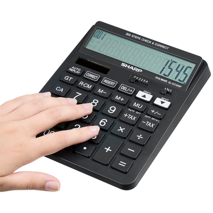 Artikelbild 4 für SHARP EL-CC12GP Taschenrechner schwarz, Artikelnummer 385159