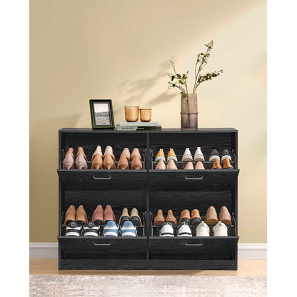 Artikelbild 3 für VASAGLE Schuhschrank, LBC035B01 schwarz 4 Fachböden 105,5 x 24,0 x 82,7 cm, Artikelnummer 760799