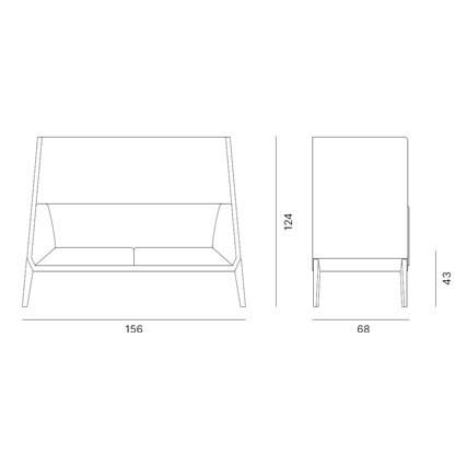 Artikelbild 2 für Quadrifoglio 2-Sitzer Besprechungsecke Accord gelb, grau weiß Stoff 156,0 x 68,0 x 124,0 cm, 1 St., Artikelnummer 462438