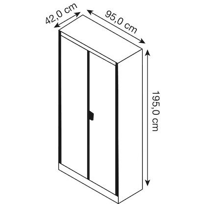 Artikelbild 4 für mauser Stahlschrank entero BF4 7035/5003 lichtgrau, saphirblau 4 Fachböden 95,0 x 42,0 x 195,0 cm, aufgebaut, 1 St., Artikelnummer 258653
