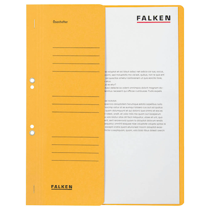 Artikelbild für FALKEN Ösenhefter Karton gelb DIN A4, halber Deckel, 50 St., Artikelnummer 949952