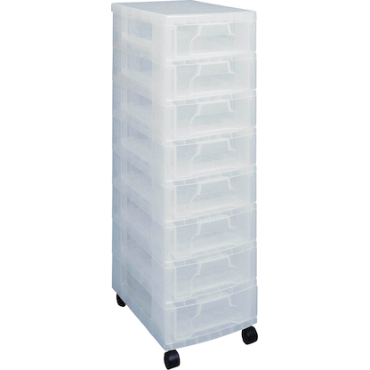 Artikelbild für Really Useful Box Aufbewahrungsboxen 8x 7,0 l transparent 42,0 x 30,0 x 92,5 cm, 1 St., Artikelnummer 314712