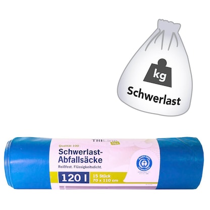 Artikelbild für TRILine® Schwerlastsäcke Öko 120,0 l blau 75,0 µm, 15 St., Artikelnummer 274035