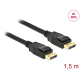 Artikelbild 1 für DeLOCK DisplayPort 1.2 Kabel 4K 60 Hz 1,5 m schwarz, 1 St., Artikelnummer 895153