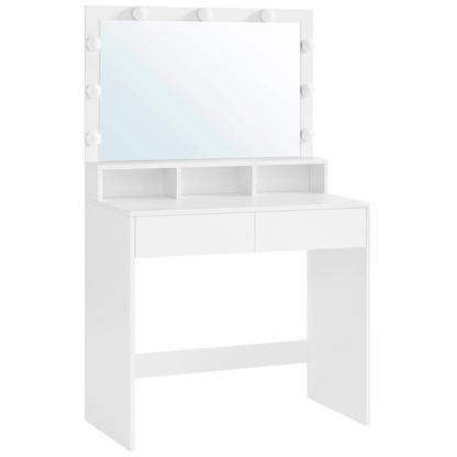 Artikelbild für VASAGLE Schminktisch rechteckig Melamin, Spanplatte weiß 80,0 x 40,0 x 140,0 cm, 1 St., Artikelnummer 438558