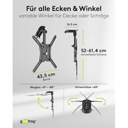 Artikelbild 7 für goobay TV-Deckenhalterung Basic (M) schwarz, Artikelnummer 656086