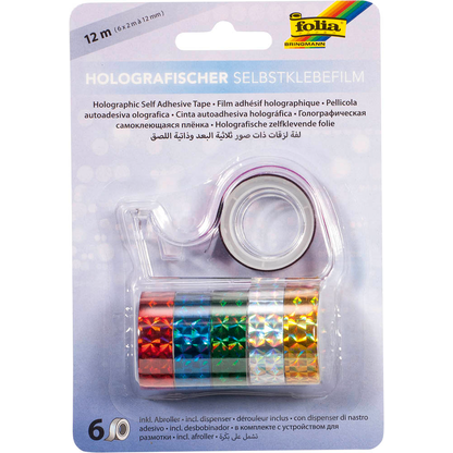Artikelbild für folia Holographie Deko-Klebeband glänzend 15,0 mm x 2,0 m 6 Rollen, Artikelnummer 478877