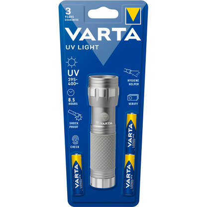 Artikelbild 3 für VARTA UV Light UV Taschenlampe silber 11,8 cm, 1 St., Artikelnummer 507321