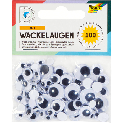 Artikelbild für folia Wackelaugen weiß selbstklebend sortiert Ø unterschiedlich mm, 100 St., Artikelnummer 355523