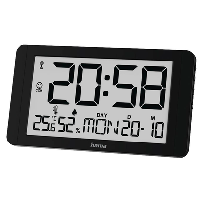 Artikelbild für hama digitale Funkwanduhr Kuba schwarz Kunststoff 25,0 x 14,0 cm, Artikelnummer 500969