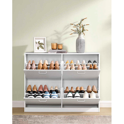 Artikelbild 3 für VASAGLE Schuhschrank, LBC035W01 weiß 4 Fachböden 105,5 x 24,0 x 82,7 cm, Artikelnummer 760829