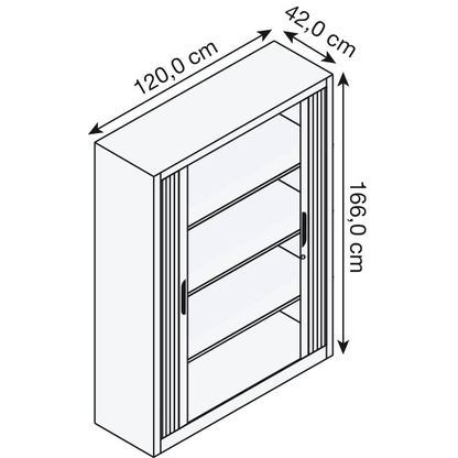 Artikelbild 2 für CP Omnispace Rollladenschrank verkehrsweiß 3 Fachböden 120,0 x 42,0 x 166,0 cm, Artikelnummer 412419