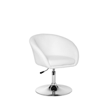 Artikelbild 1 für AMSTYLE Besuchersessel weiß silber Kunstleder 62,0 x 55,0 x 72,0 - 84,0 cm, 1 St., Artikelnummer 624390