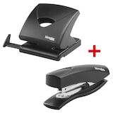 Artikelbild 1 für büroplus Locher und Heftgeräte Set schwarz, Artikelnummer 470971