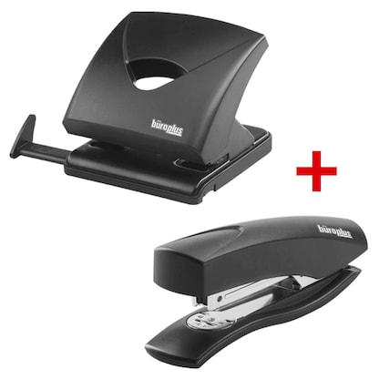 Artikelbild für büroplus Locher und Heftgeräte Set schwarz, Artikelnummer 470971