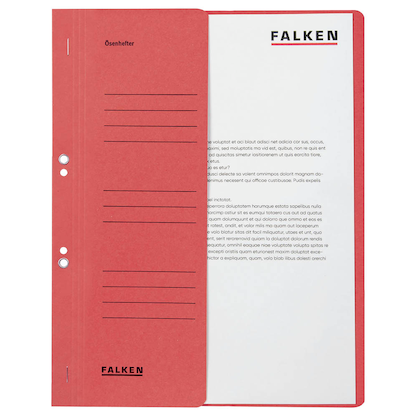 Artikelbild für FALKEN Ösenhefter Karton rot DIN A4, halber Deckel, 50 St., Artikelnummer 949974