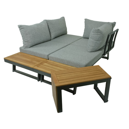 Artikelbild 2 für Garden Pleasure Loungegruppe FELICE grau, anthrazit Holz, Metall, 11-teilig, Artikelnummer 134781