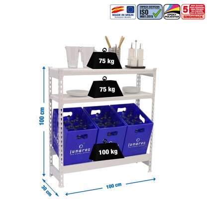 Artikelbild 2 für Simonrack Getränkekistenregal SIMONBOTTLE 8425437087783 weiß 100,0 x 30,0 x 100,0 cm, Artikelnummer 353379