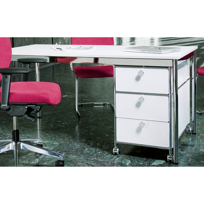 Artikelbild 7 für viasit System4 Schreibtisch weiß rechteckig, 4-Fuß-Gestell chrom 200,0 x 100,0 cm, Artikelnummer 545608