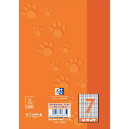 Artikelbild 4 für OXFORD Schulheft 7 mm Lineatur 7 kariert DIN A5 ohne Rand, 16 Blatt, 1 St., Artikelnummer 280384