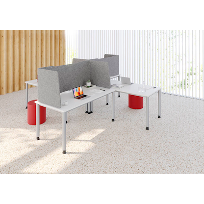 Artikelbild 2 für HAMMERBACHER Akustik-Tischtrennwand, grau 114,0 x 60,5 cm, 1 St., Artikelnummer 743163