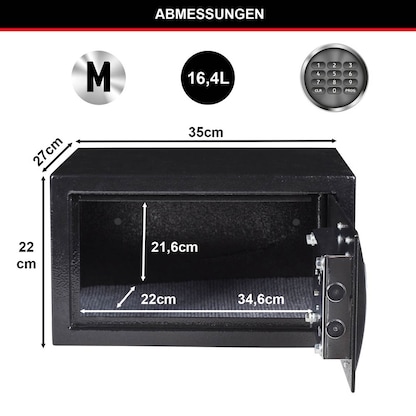 Artikelbild 3 für Master Lock® Tresor X055ML schwarz 35,0 x 27,0 x 22,0 cm, Artikelnummer 727691