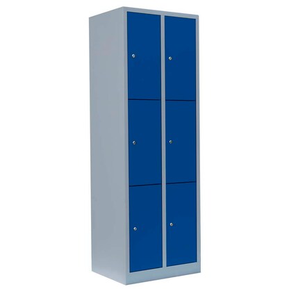 Artikelbild für LÜLLMANN Schließfachschrank enzianblau, lichtgrau 520321, 6 Schließfächer 60,0 x 50,0 x 180,0 cm, Artikelnummer 185529