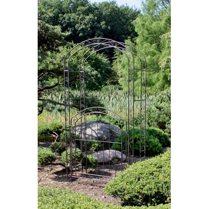 Artikelbild 2 für Garden Pleasure Rankbogen mit Tor MAYON Metall braun Bogen 115,0 x 215,0 cm, 1 St., Artikelnummer 285058