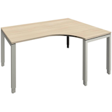 Artikelbild 1 für fm Sidney höhenverstellbarer Schreibtisch akazie Bogenform, 4-Fuß-Gestell Quadratrohr silber 160,0 x 80,0 cm, Artikelnummer 136741