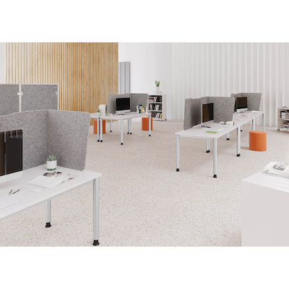 Artikelbild 2 für HAMMERBACHER Akustik-Tischtrennwand, grau 95,8/88,0 x 60,5 cm, 1 St., Artikelnummer 743197