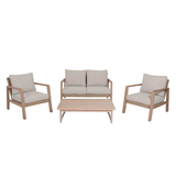 Artikelbild 1 für Garden Pleasure Loungegruppe SAN MATEO beige, braun Holz, 4-teilig, Artikelnummer 543961