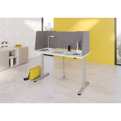 Artikelbild 3 für HAMMERBACHER Akustik-Tischtrennwand, grau 114,0 x 60,5 cm, 1 St., Artikelnummer 743163