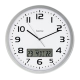 Artikelbild 1 für hama digitale Funkwanduhr Moorea weiß silber Kunststoff, Ø 30,0 cm, Artikelnummer 442979