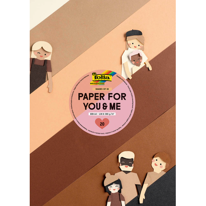 Artikelbild für folia Tonpapier Shades of us farbsortiert 130 g/qm 20 Blatt, Artikelnummer 719439