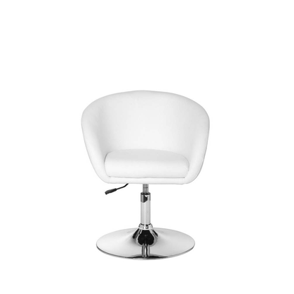 Artikelbild 2 für AMSTYLE Besuchersessel weiß silber Kunstleder 62,0 x 55,0 x 72,0 - 84,0 cm, 1 St., Artikelnummer 624390
