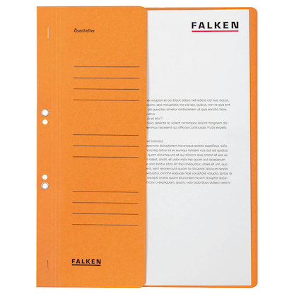Artikelbild für FALKEN Ösenhefter Karton orange DIN A4, halber Deckel, 50 St., Artikelnummer 950105
