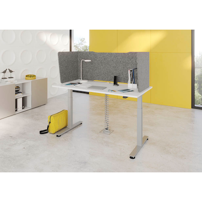 Artikelbild 4 für HAMMERBACHER Akustik-Tischtrennwand, grau 114,0 x 60,5 cm, 1 St., Artikelnummer 743163