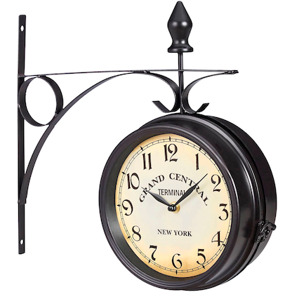 Artikelbild für relaxdays Wanduhr beige schwarz Eisen 35,0 x 35,0 cm, Ø 22,0 cm, Artikelnummer 472132