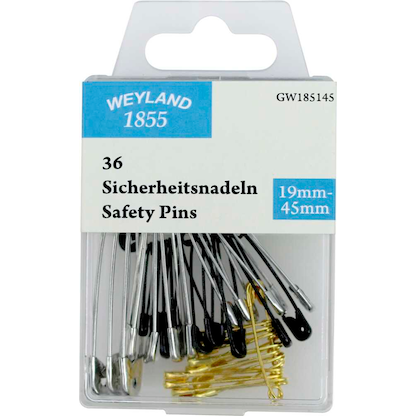 Artikelbild für WEYLAND 1855 Sicherheitsnadeln farbsortiert, 36 St., Artikelnummer 768677