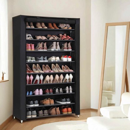 Artikelbild 3 für SONGMICS Schuhregal schwarz 100,0 x 28,0 x 162,0 cm, 1 St., Artikelnummer 760878