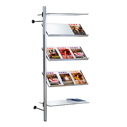 Artikelbild für Kerkmann Prospektregal arte silber DIN A4 9 Fächer 80,0 x 40,0 x 190,0 cm, 1 St., Artikelnummer 641985